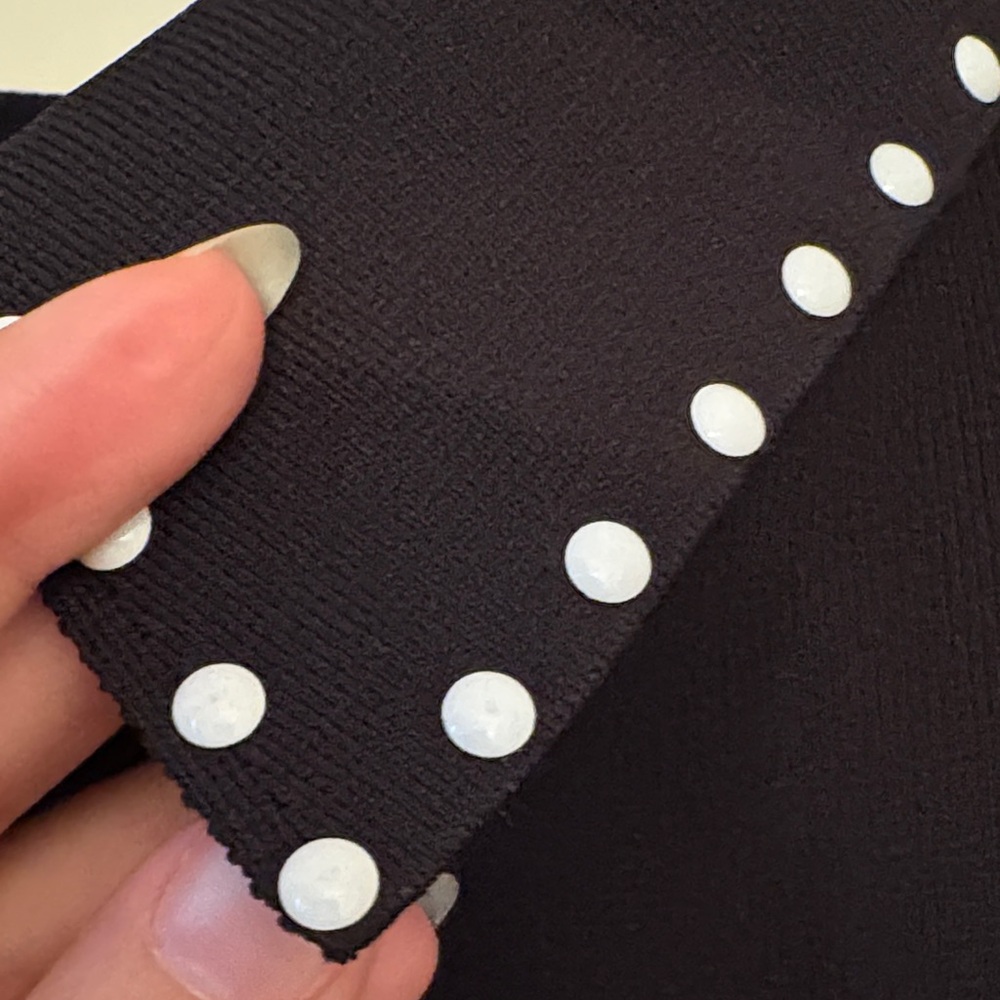 Sandro Black Dress with White Studded Accents - Picture 5 of 7